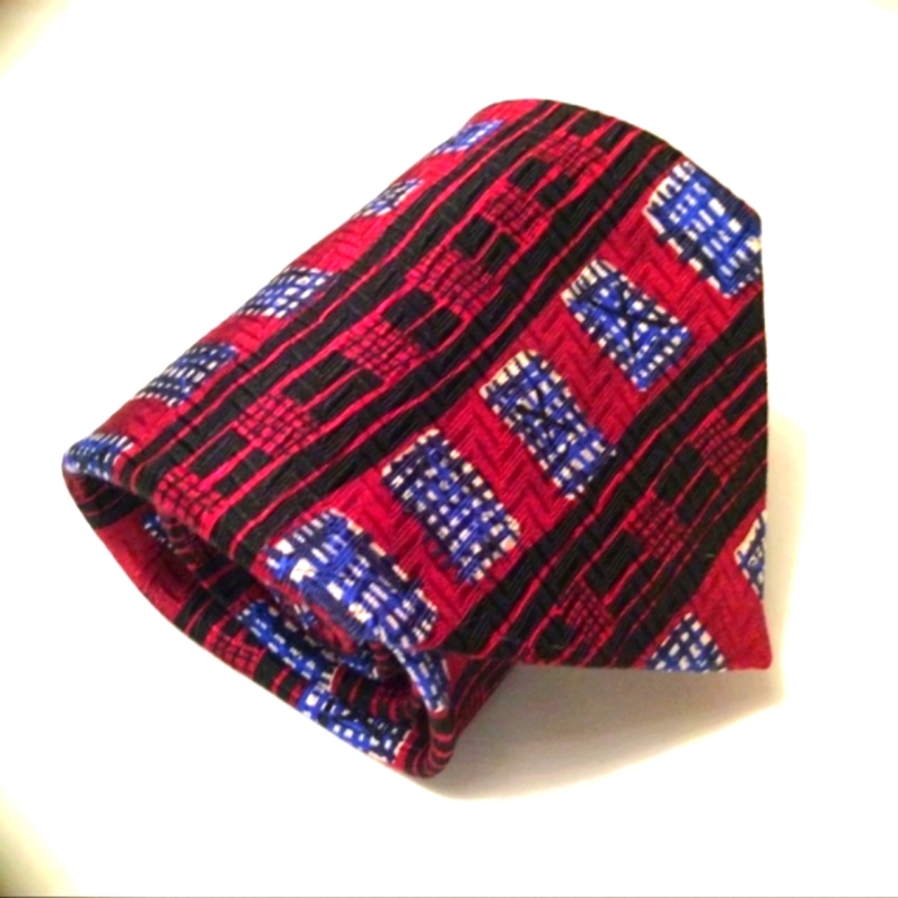 Robert Talbott Studio Necktie Red Geometric Silk Neck Tie